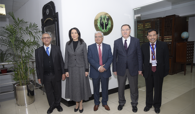 Distinguished guests from Azerbaijan, Indonesia and Turkiye with President Asian Ombudsman Association at the AOA Secretariat, Islamabad 30 January 2024.