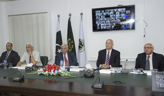 Wafaqi Mohtasib, Mr Ejaz Ahmad Qureshi inaugurating a webinar on, Building Public Awareness - an essential feature of Ombudsmanship in Islamabad on 15 may, 2024.